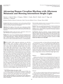 Advancing Human Circadian Rhythms with Afternoon Melatonin and