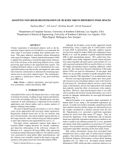 Adaptive Non-rigid Registration of 3D Knee MRI in Different Pose