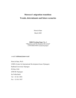 Morocco`s migration transition: Trends, determinants