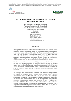 Geothermal Resources Development in Central America