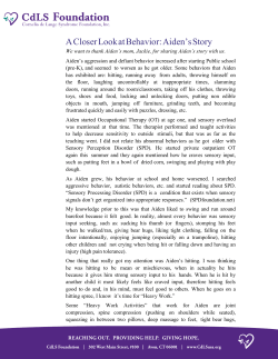 A Closer Look at Behavior: Aiden`s Story