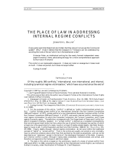 The Place of Law In Addressing International Regime Conflict