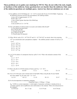 These problems are to guide your studying for MT II. They do not