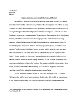 Charlie Clas 12/15/10 HIS 450 Rape as Resistance: Examining the