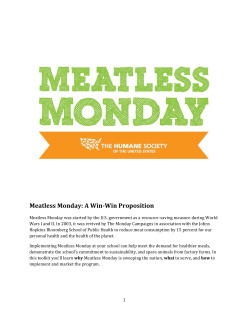 Meatless Monday: A Win-Win Proposition