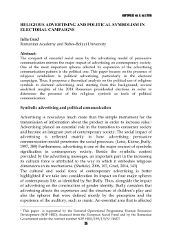 35 RELIGIOUS ADVERTISING AND POLITICAL SYMBOLISM IN