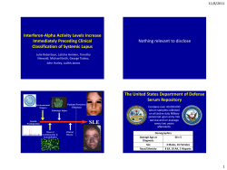 Interferon-Alpha Activity Levels Increase Immediately Preceding