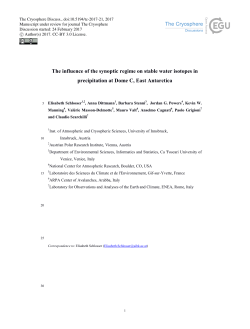 The influence of the synoptic regime on stable water isotopes in
