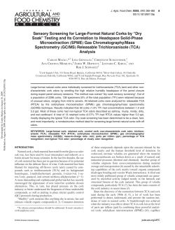 Sensory Screening for Large-Format Natural Corks by