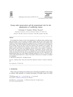 Group Order Preservation and the Proportional Rule for the