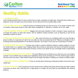 Healthy Habits - Carlton Nutrition Center