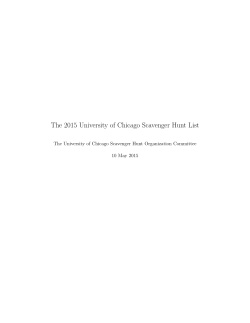 The 2015 University of Chicago Scavenger Hunt List