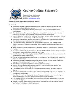 Sci9CourseOutline16-17 - Paul Rowe JrSr High School