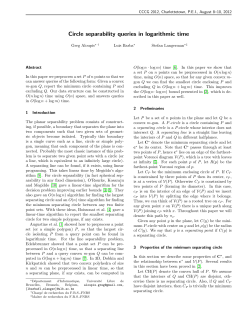 Circle separability queries in logarithmic time
