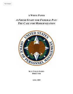 a fresh start for federal pay: the case for modernization