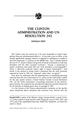The Clinton Administration and UN Resolution 242
