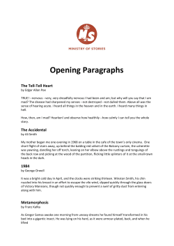 Opening Paragraphs - Ministry of Stories