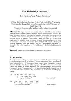 Four kinds of object symmetry Bill Haddicana and Anders Holmbergb