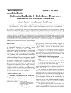 Radiological Incident in the Radiotherapy Department. Presentation