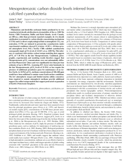 Mesoproterozoic carbon dioxide levels inferred from calcified