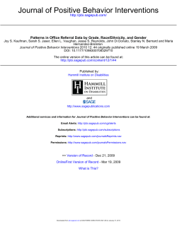 Journal of Positive Behavior Interventions