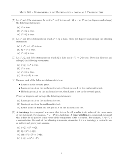 Math 301 - Fundamentals of Mathematics
