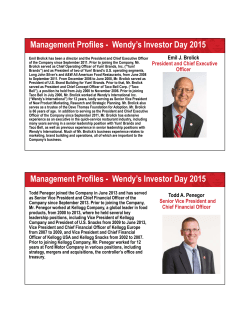 Wendy`s Investor Day 2015 - Investor Relations Solutions