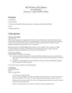 ISS 240 Winter 2012 Syllabus Art and Society Instructor &ndash; Karl