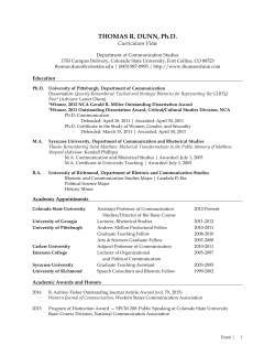 Curriculum Vitae - College of Liberal Arts | Colorado