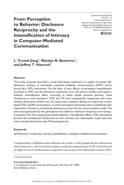 From Perception to Behavior: Disclosure Reciprocity