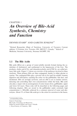 An Overview of Bile-Acid Synthesis, Chemistry and Function