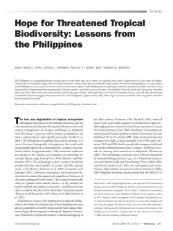 Hope for Threatened Tropical Biodiversity: Lessons from the