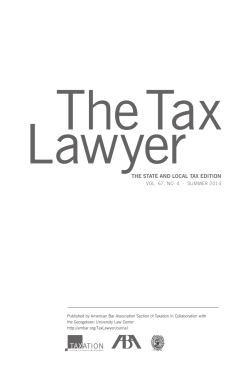 THE STATE AND LOCAL TAX EDITION