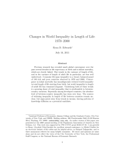 Changes in World Inequality in Length of Life: 1970&ndash;2000