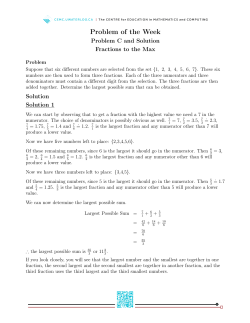 Problem of the Week - Sino Canada School