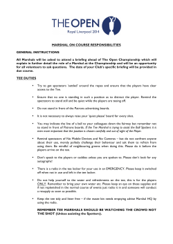 MARSHAL ON COURSE RESPONSIBILITIES GENERAL