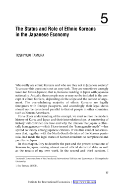 The Status and Role of Ethnic Koreans in the Japanese Economy