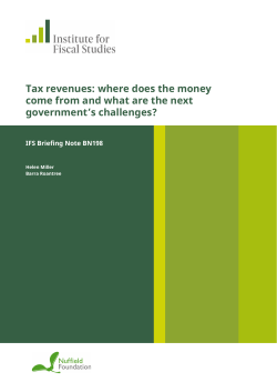 Tax revenues: where does the money come from and what are the