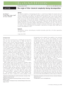 The origin of litter chemical complexity during decomposition
