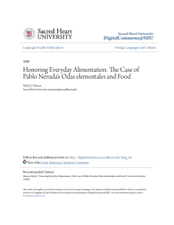 Honoring Everyday Alimentation: The Case of Pablo Neruda`s Odas