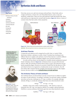 10.1 Arrhenius Acids and Bases