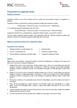Preparation of copper(II) citrate