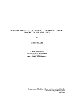 Beyond rationalist orthodoxy: towards a complex concept of the self
