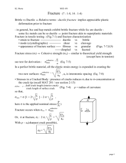 Fracture (7 : 1-8, 14 : 1-4) Brittle vs Ductile &hArr; Relative terms