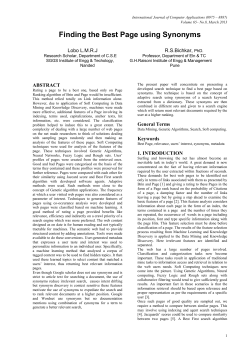 Finding the Best Page using Synonyms