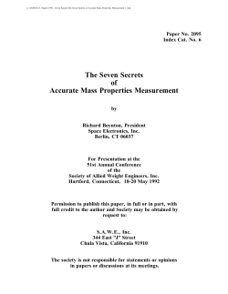 The Seven Secrets of Accurate Mass Properties Measurement