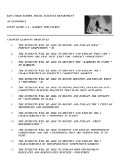 chapter # 6 - how the markets work - supply