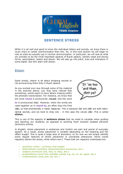 sentence stress - Global English TESOL