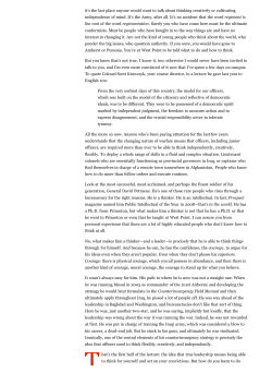 Solitude and leadership.