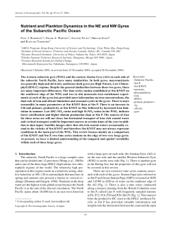 Nutrient and Plankton Dynamics in the NE and NW Gyres of the